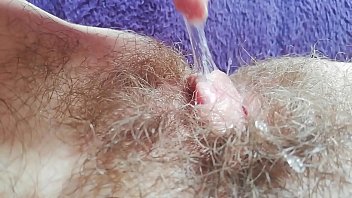 hot milf hairy pussy fucked young guy creampie bed
