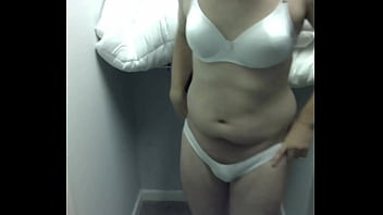 amateur milf big tits areolas puts on bra and panties slo mo