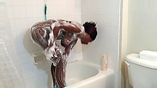 girl watches guy masturbating in shower